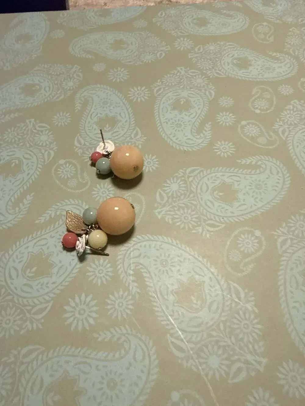 Vintage 1960s Pastel Dangles Earrings- 2 Pieces